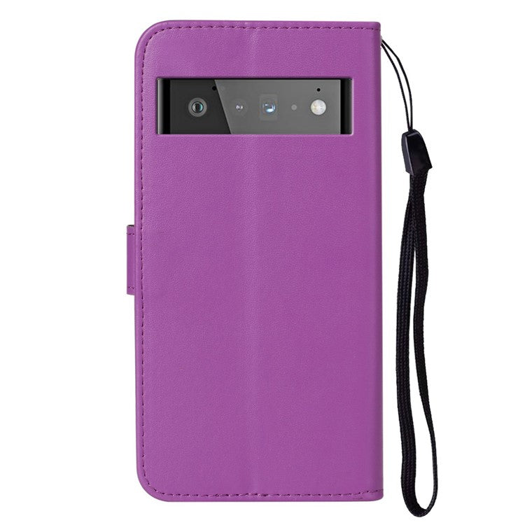 B40 For Google Pixel 6 Pro 5G Wallet Stand Phone Cover PU Leather+TPU Slim Smartphone Case - Purple