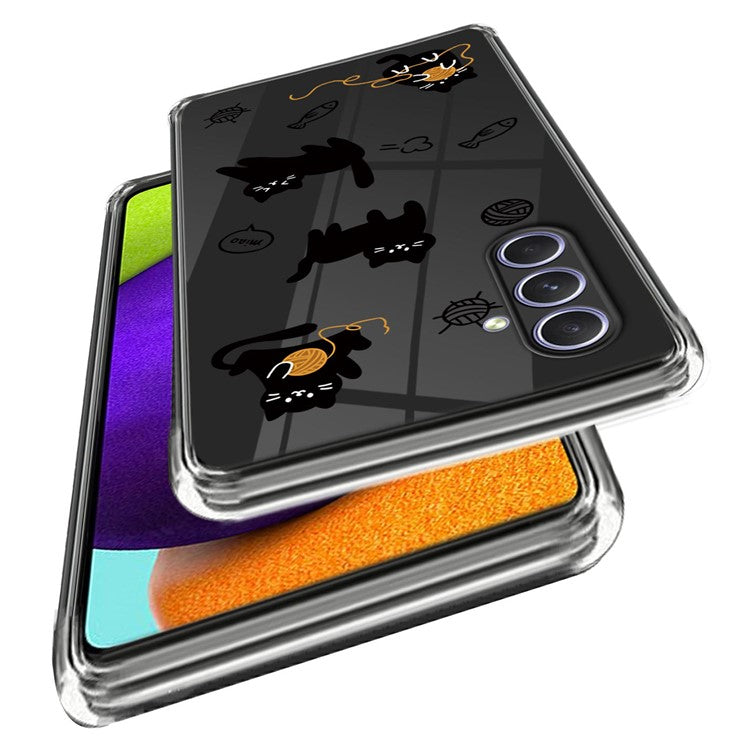 For Samsung Galaxy A34 5G Soft TPU Phone Case Pattern Printing Back Cover - Cat Knitting