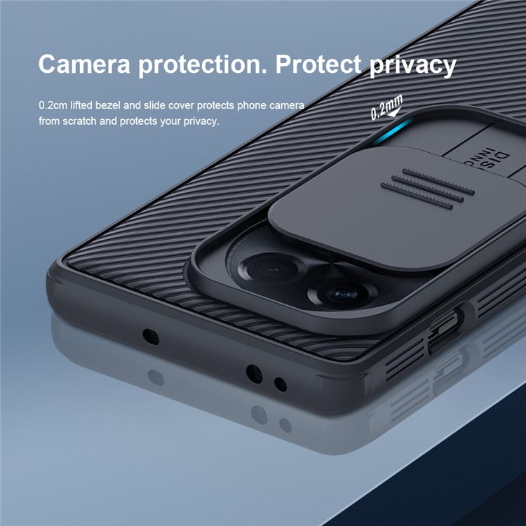NILLKIN CamShield Pro for OnePlus Ace 2 5G / 11R 5G Drop-proof Case PC+TPU Hybrid Phone Cover with Camera Slide Lid - Black
