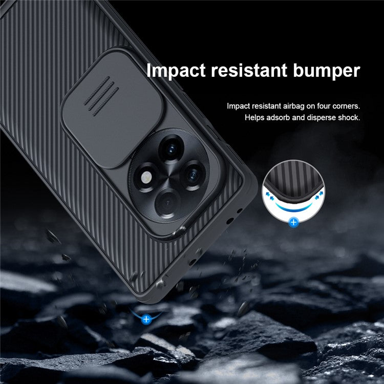 NILLKIN CamShield Pro for OnePlus Ace 2 5G / 11R 5G Drop-proof Case PC+TPU Hybrid Phone Cover with Camera Slide Lid - Black