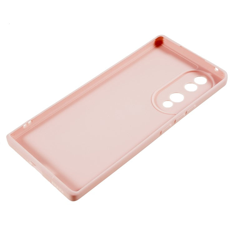 For Honor 70 5G Straight Edge TPU Phone Case Precise Cutout Camera Protection Cover - Pink
