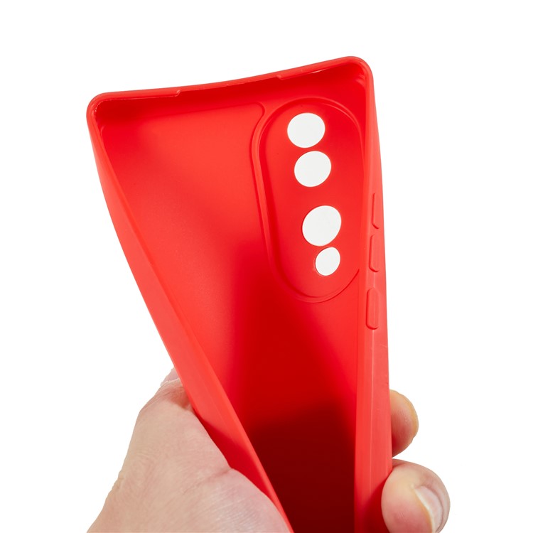 For Honor 70 5G Straight Edge TPU Phone Case Precise Cutout Camera Protection Cover - Red
