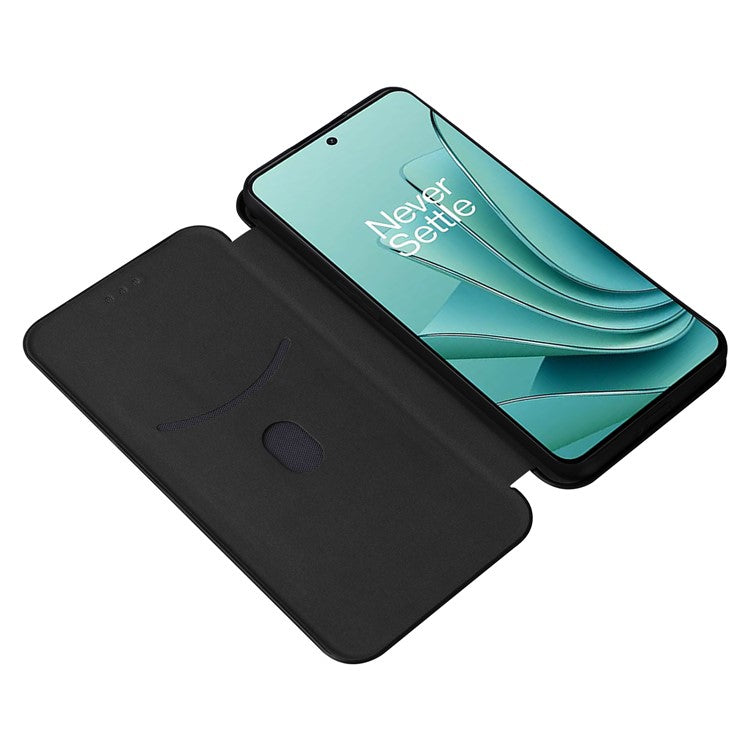 For OnePlus Nord 3 5G / Ace 2V Carbon Fiber Texture Leather Stand Phone Case Card Holder Phone Cover - Black