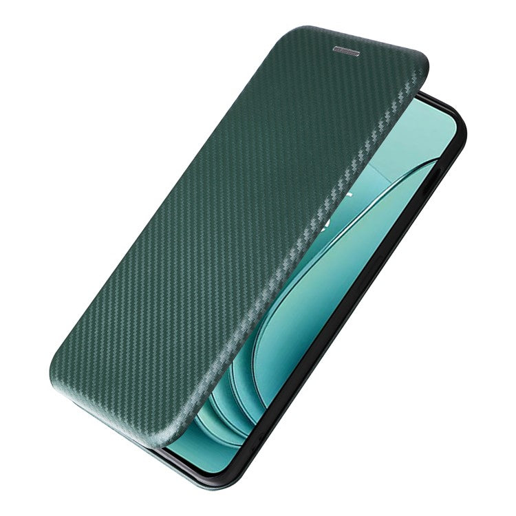 For OnePlus Nord 3 5G / Ace 2V Carbon Fiber Texture Leather Stand Phone Case Card Holder Phone Cover - Green