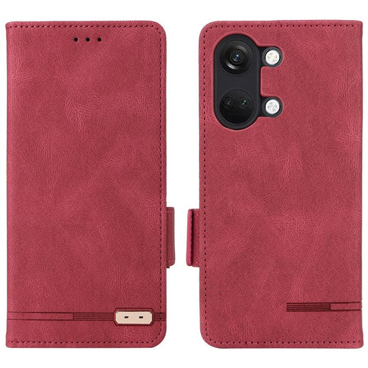 For OnePlus Nord 3 5G / Ace 2V Hardware Decor Wallet Stand Cover Magnetic PU Leather Anti-drop Case - Rose