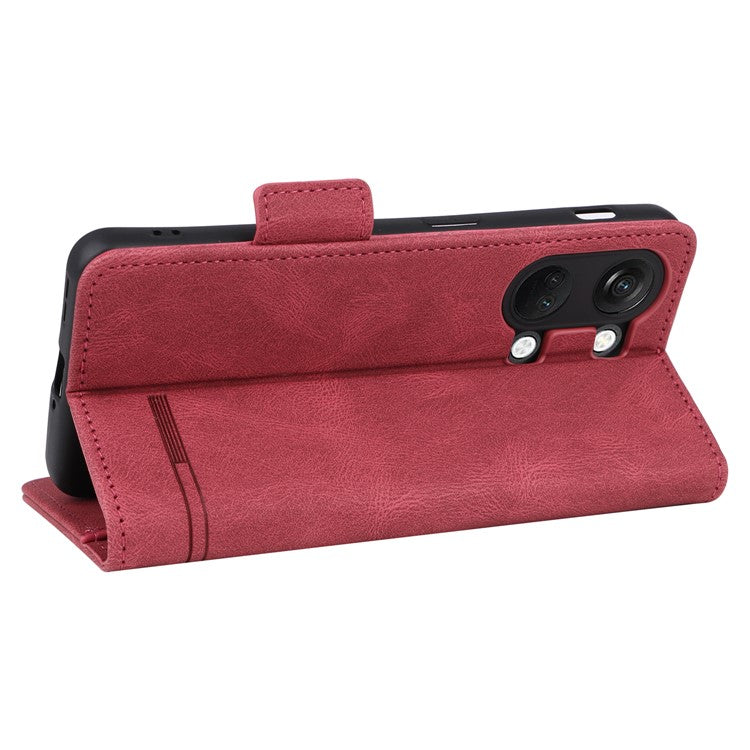 For OnePlus Nord 3 5G / Ace 2V Hardware Decor Wallet Stand Cover Magnetic PU Leather Anti-drop Case - Rose