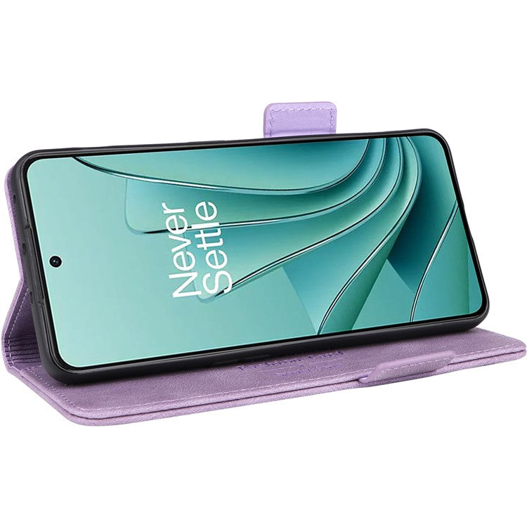 For OnePlus Nord 3 5G / Ace 2V Hardware Decor Wallet Stand Cover Magnetic PU Leather Anti-drop Case - Purple
