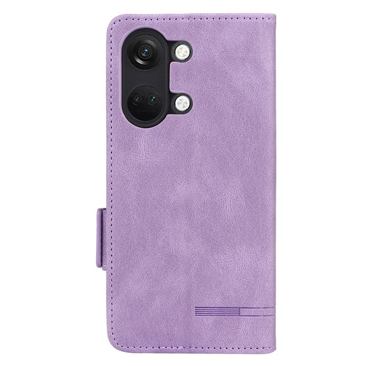 For OnePlus Nord 3 5G / Ace 2V Hardware Decor Wallet Stand Cover Magnetic PU Leather Anti-drop Case - Purple