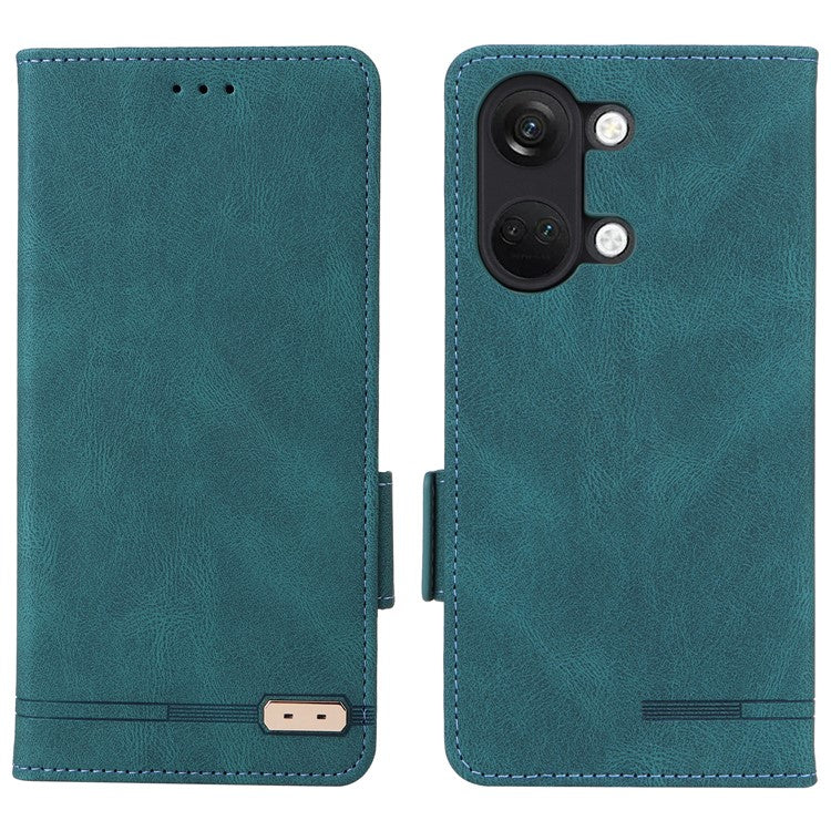 For OnePlus Nord 3 5G / Ace 2V Hardware Decor Wallet Stand Cover Magnetic PU Leather Anti-drop Case - Blue