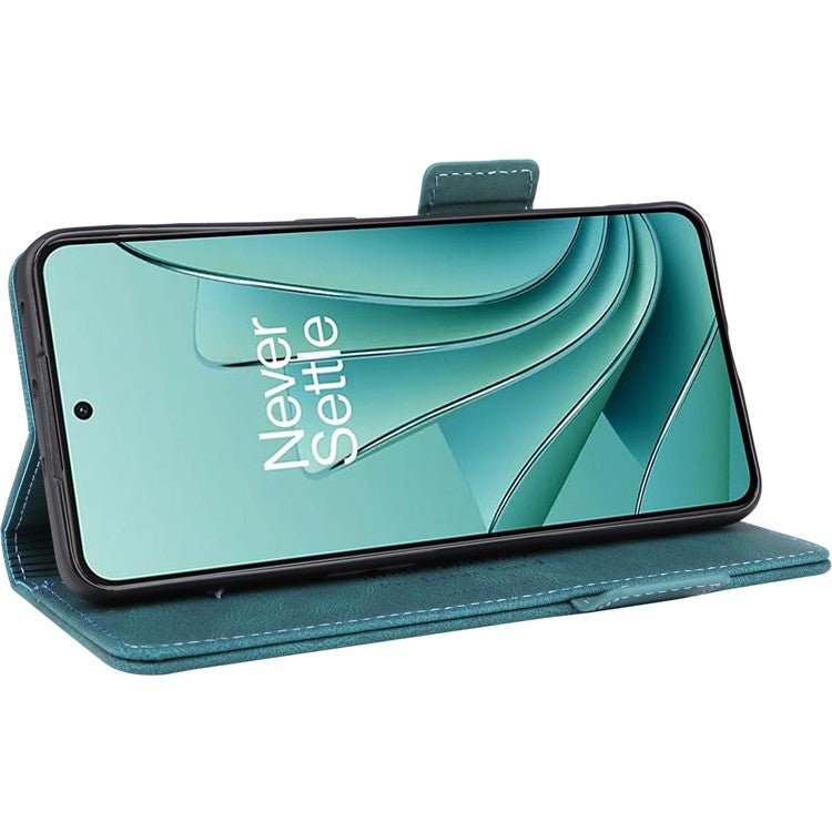For OnePlus Nord 3 5G / Ace 2V Hardware Decor Wallet Stand Cover Magnetic PU Leather Anti-drop Case - Blue
