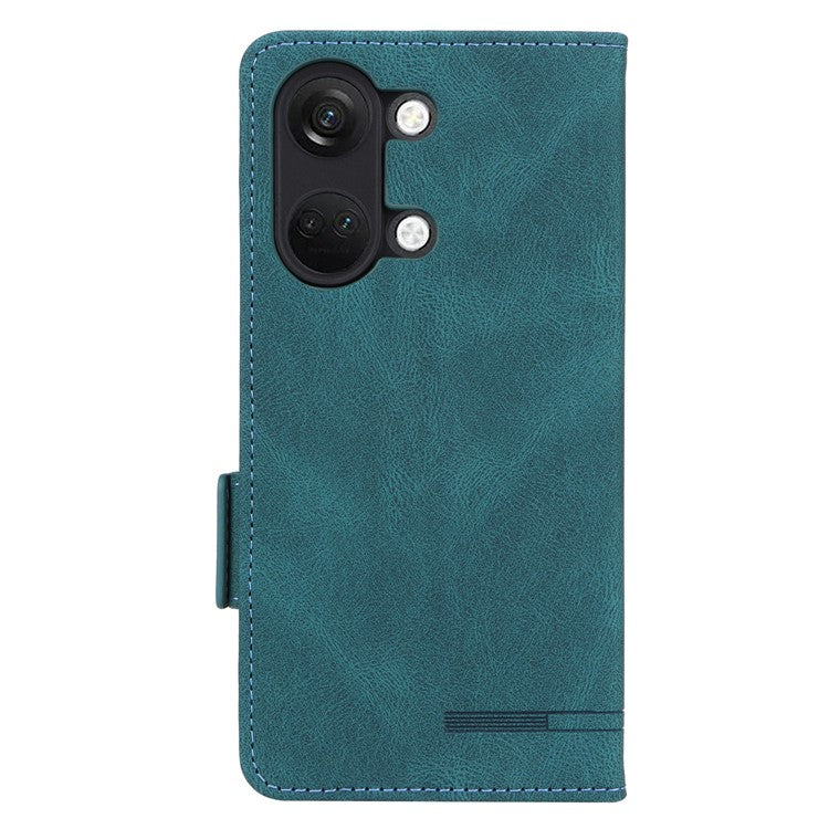 For OnePlus Nord 3 5G / Ace 2V Hardware Decor Wallet Stand Cover Magnetic PU Leather Anti-drop Case - Blue