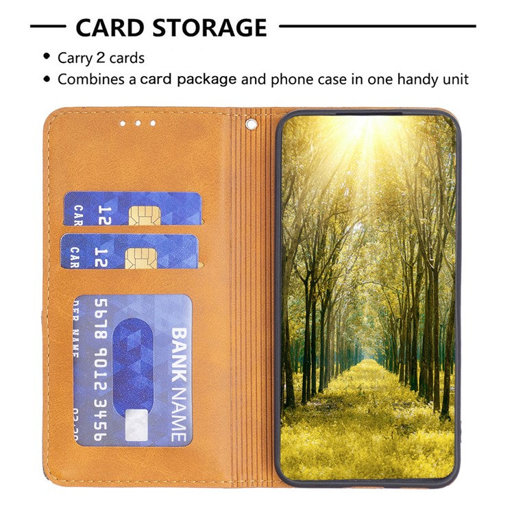 Splicing PU Leather Phone Cover for Oppo Find X6 , Card Holder  Imprinting Pattern Cell Phone Stand Case - Yellow