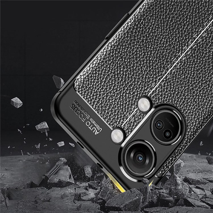 For OnePlus Nord 3 5G / Ace 2V Litchi Texture TPU Phone Case Shockproof Cell Phone Cover - Black