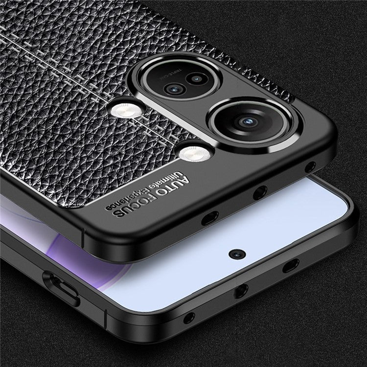 For OnePlus Nord 3 5G / Ace 2V Litchi Texture TPU Phone Case Shockproof Cell Phone Cover - Black