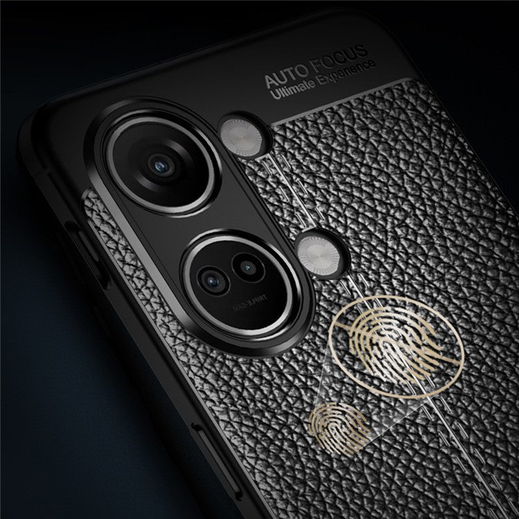 For OnePlus Nord 3 5G / Ace 2V Litchi Texture TPU Phone Case Shockproof Cell Phone Cover - Black