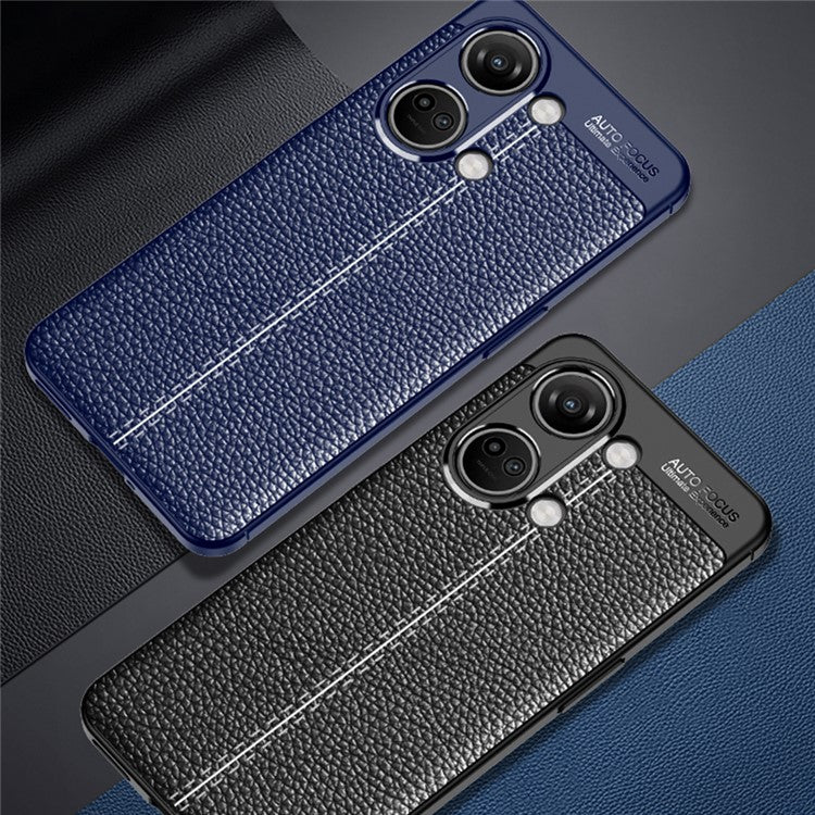 For OnePlus Nord 3 5G / Ace 2V Litchi Texture TPU Phone Case Shockproof Cell Phone Cover - Black