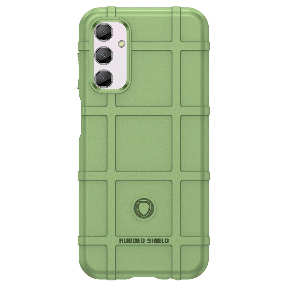 For Samsung Galaxy M14 5G Square Grid Texture Soft TPU Phone Case Anti-drop Back Cover - Green