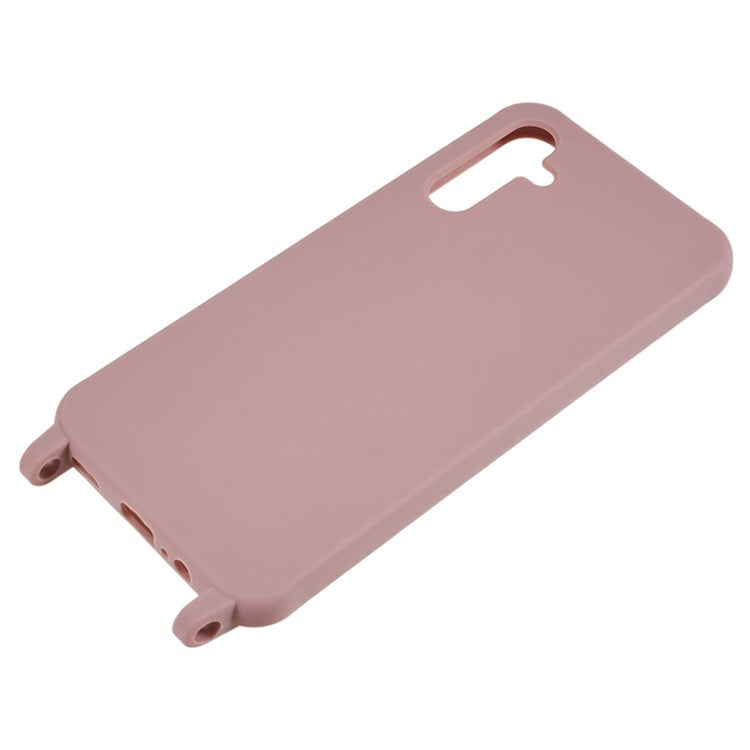 For Samsung Galaxy A14 5G / 4G TPU Case Fall-proof Back Cover with Lanyard - Deep Pink