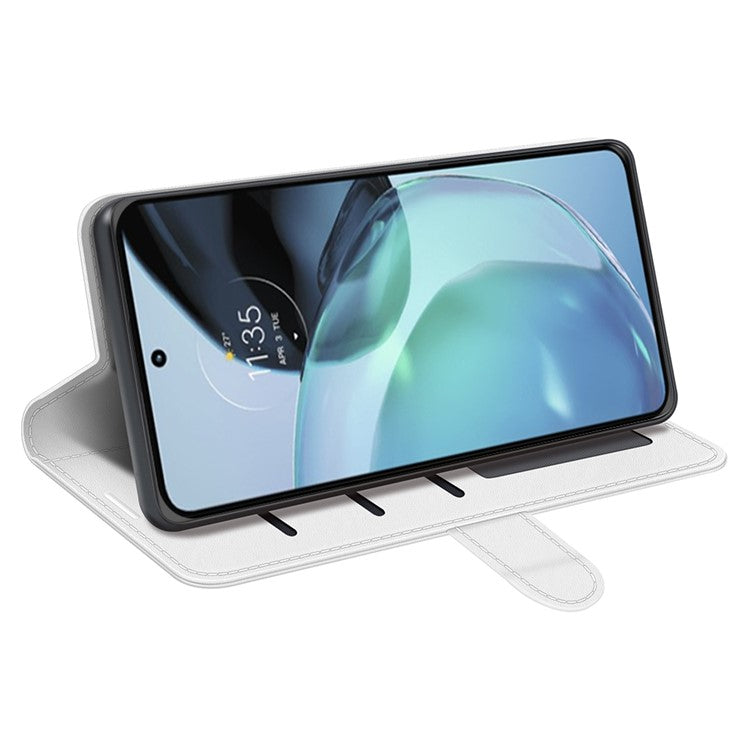 Stand Phone Case for Google Pixel 7a PU Leather Wallet Crazy Horse Texture Flip Cover - White