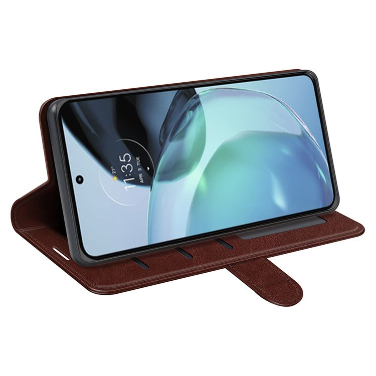 Stand Phone Case for Google Pixel 7a PU Leather Wallet Crazy Horse Texture Flip Cover - Brown