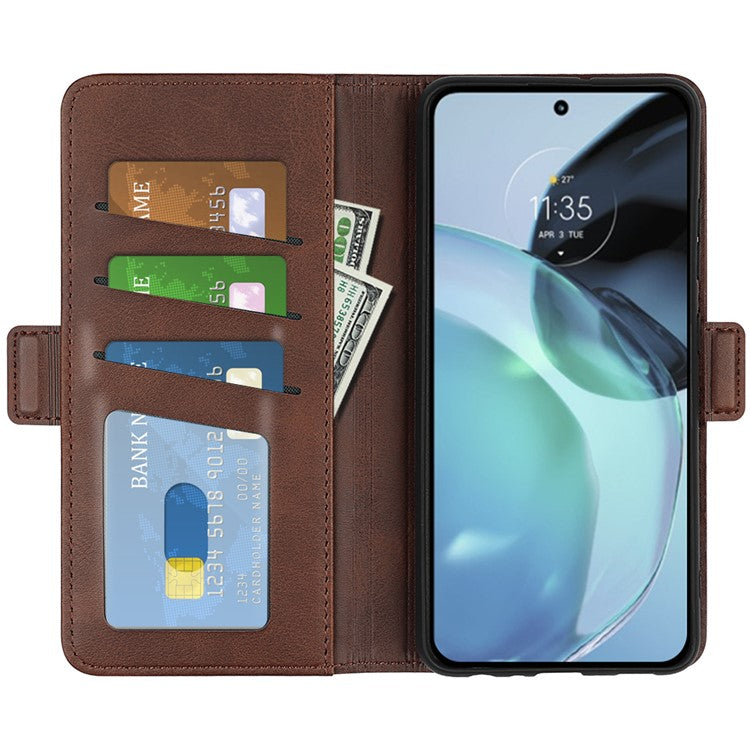 Flip Shell for Google Pixel 7a Calf Texture Cell Phone Cover Stand Wallet PU Leather Phone Case - Brown