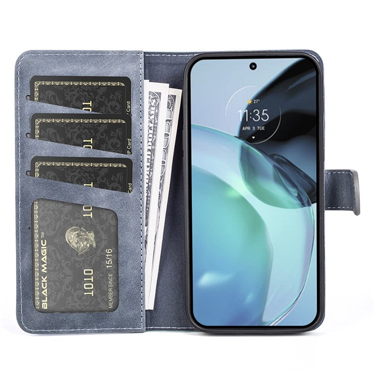 For Google Pixel 7a Leather Wallet Shockproof Phone Cover Dual Color Splicing Flip Stand Case - Blue