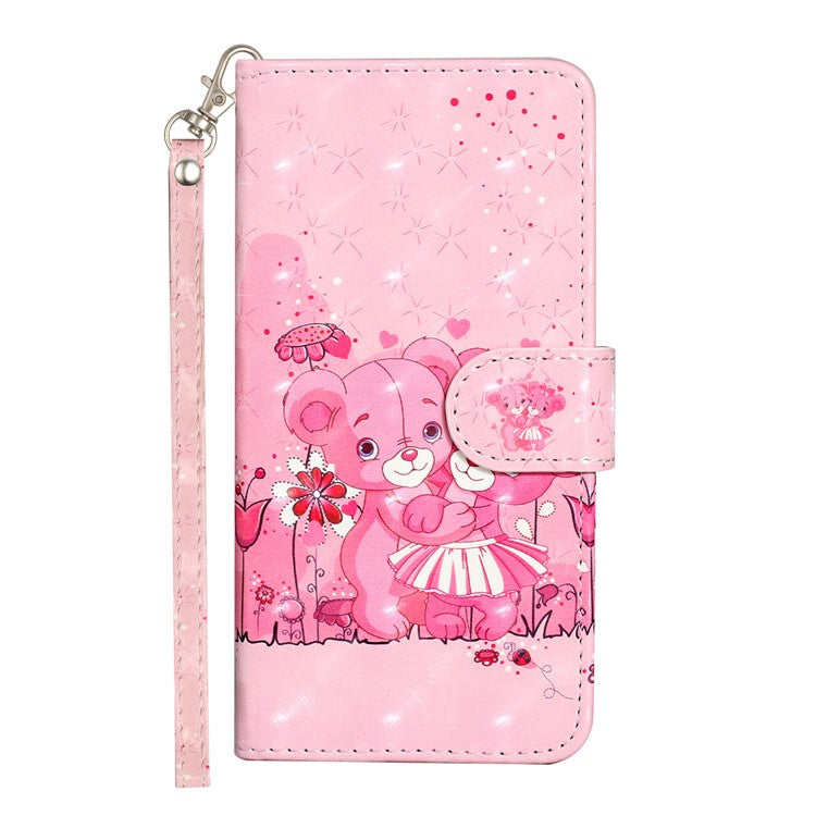 For Google Pixel 7 Pro 5G Flip Stand Phone Case 3D Pattern Printing PU Leather Wallet Phone Folio Cover with Strap - Bears