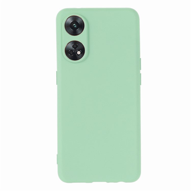 Phone Case for Oppo Reno8 T 4G , Liquid Silicone Soft Lining Shockproof Smartphone Cover with Strap - Green