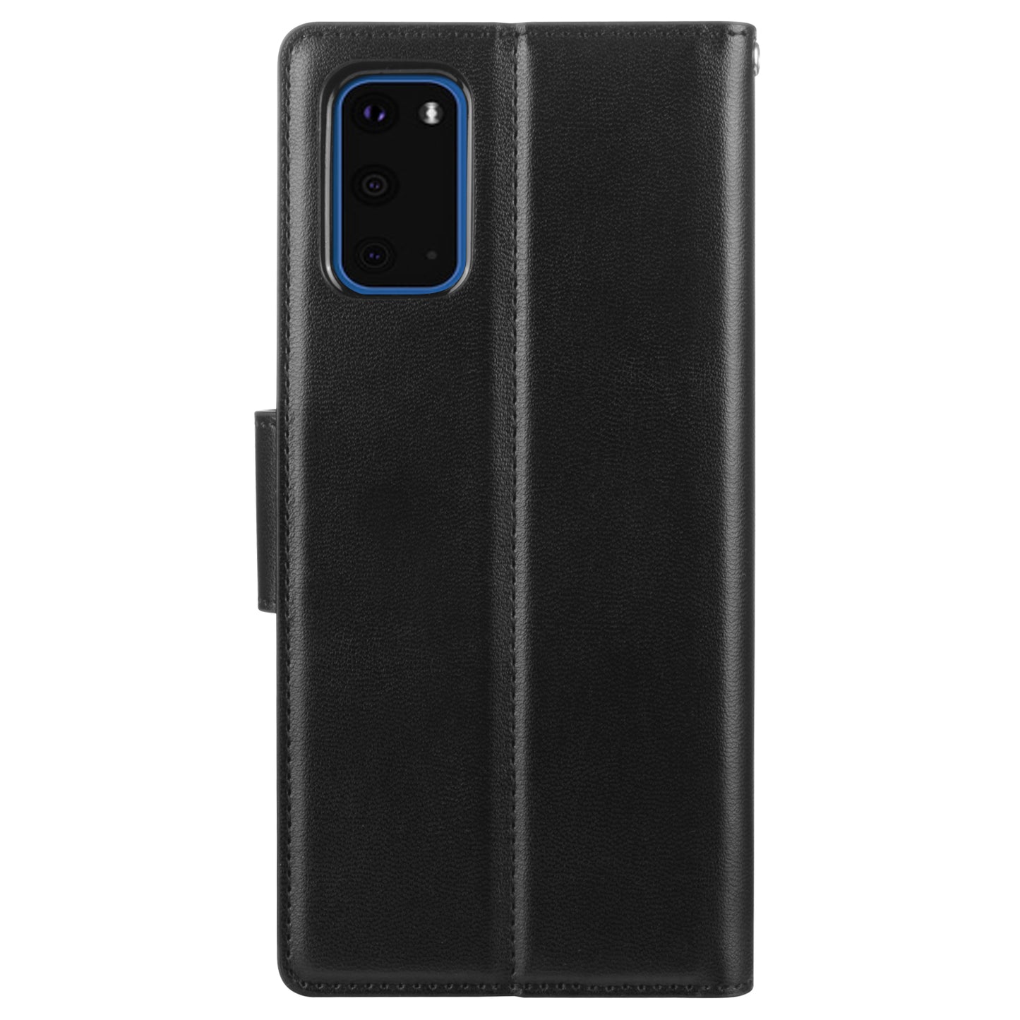HANMAN Mill Series for Samsung Galaxy S20 5G / 4G Leather Phone Case Stand Wallet Anti-drop Phone Cover - Black