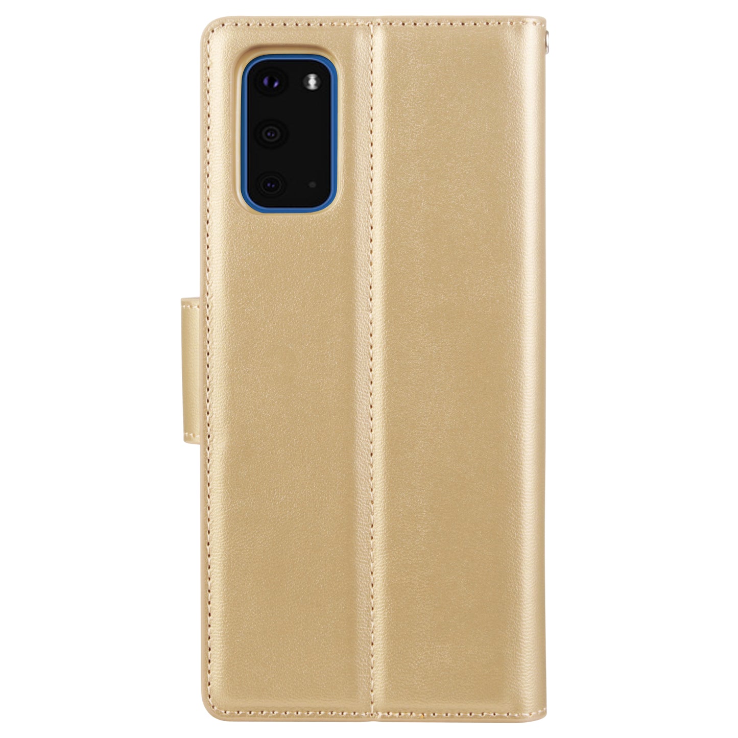 HANMAN Mill Series for Samsung Galaxy S20 5G / 4G Leather Phone Case Stand Wallet Anti-drop Phone Cover - Gold