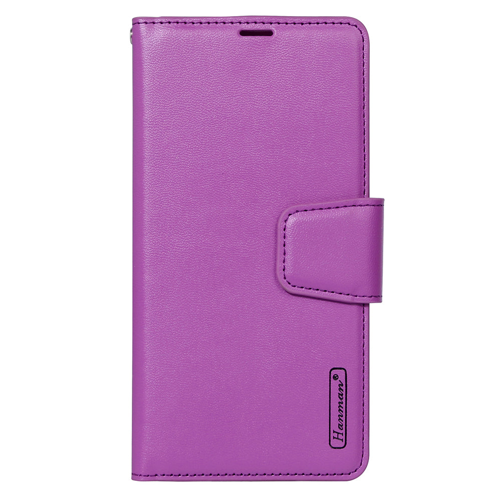 HANMAN Mill Series for Samsung Galaxy S20 FE 4G / FE 5G / S20 Lite / S20 FE 2022 Phone Case PU Leather Stand Wallet Cover - Purple