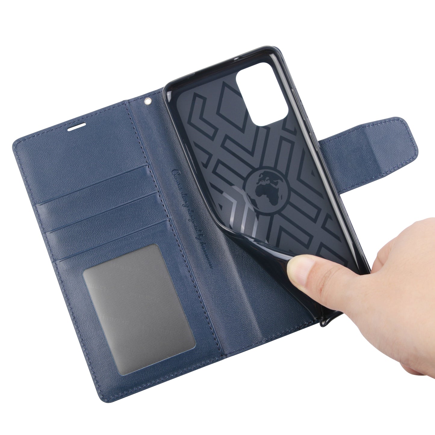 HANMAN Mill Series for Samsung Galaxy S20 Plus 5G / 4G Stand Phone Case Leather Wallet Smartphone Cover - Sapphire