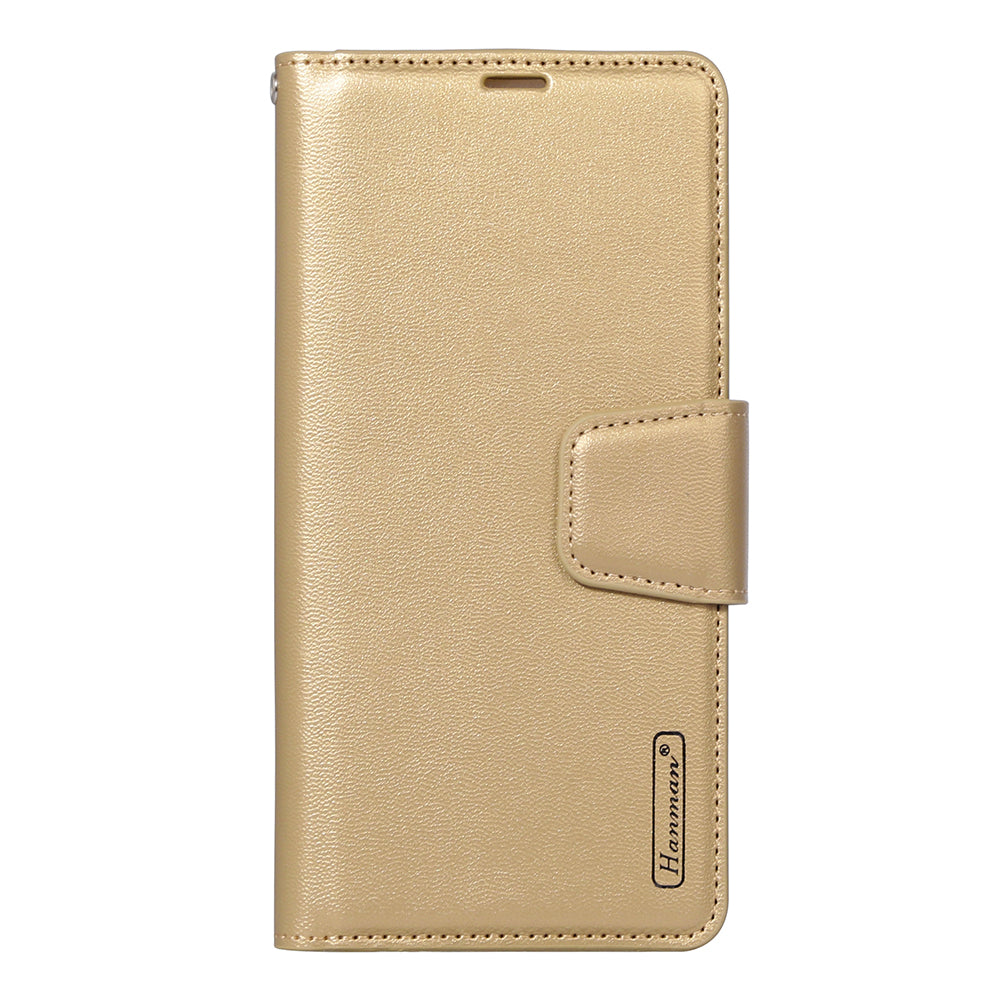 HANMAN Mill Series for Samsung Galaxy S20 Plus 5G / 4G Stand Phone Case Leather Wallet Smartphone Cover - Gold