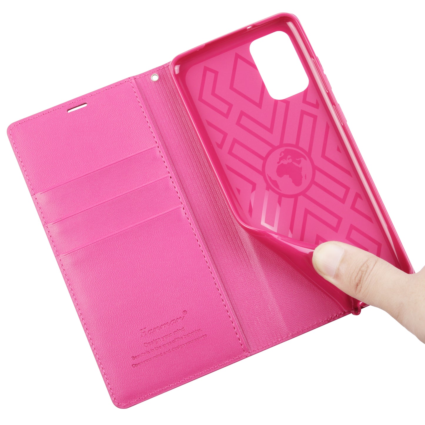 HANMAN Minuo Series for Samsung Galaxy S20 Plus 4G / 5G Leather Phone Wallet Case Protective Stand Cover - Rose