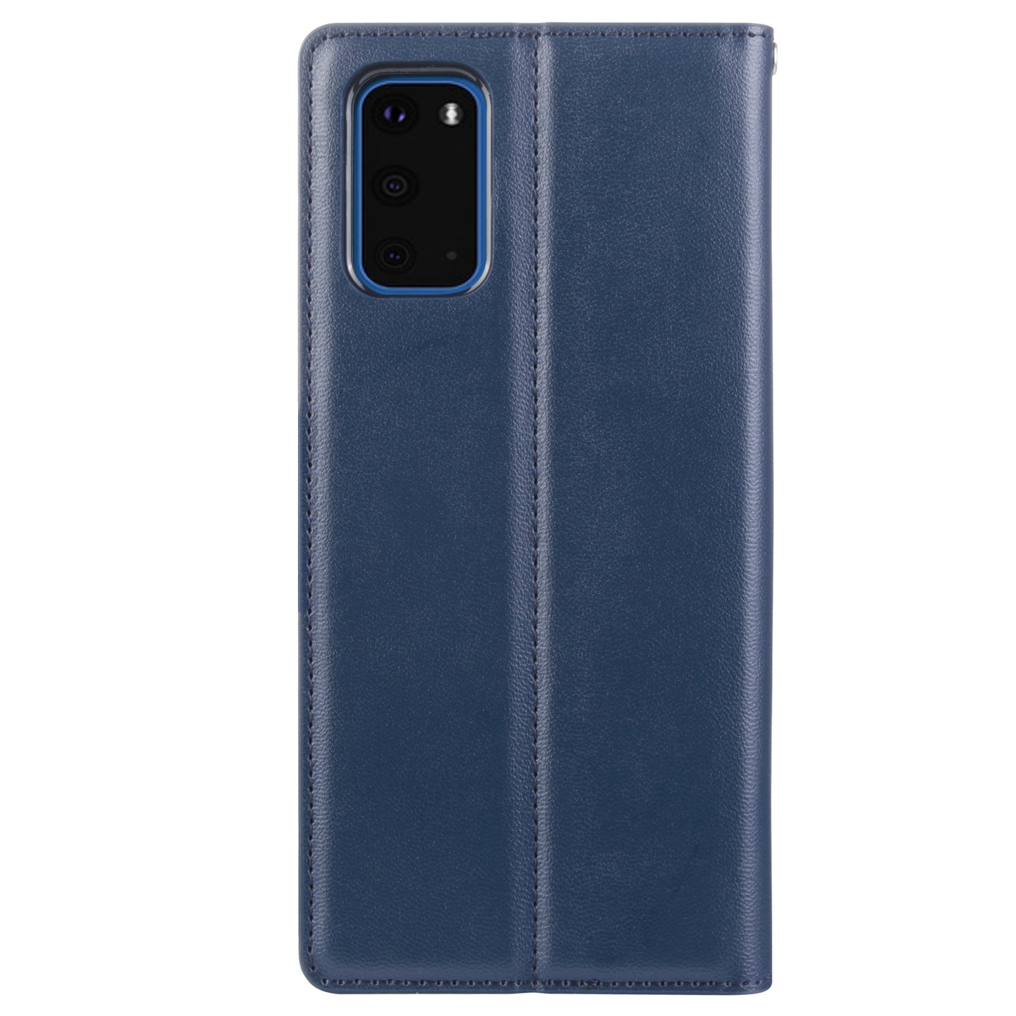HANMAN Minuo Series for Samsung Galaxy S20 Plus 4G / 5G Leather Phone Wallet Case Protective Stand Cover - Blue