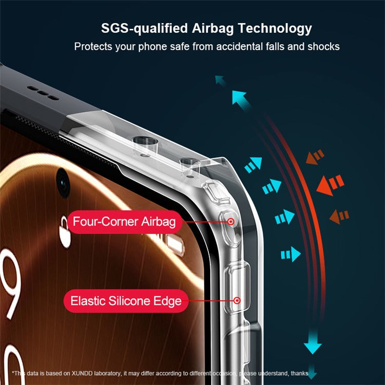 XUNDD For Oppo Find X6 Pro Protective Phone Case Acrylic+TPU Shockproof Cellphone Cover - Black Matte Laser Texture