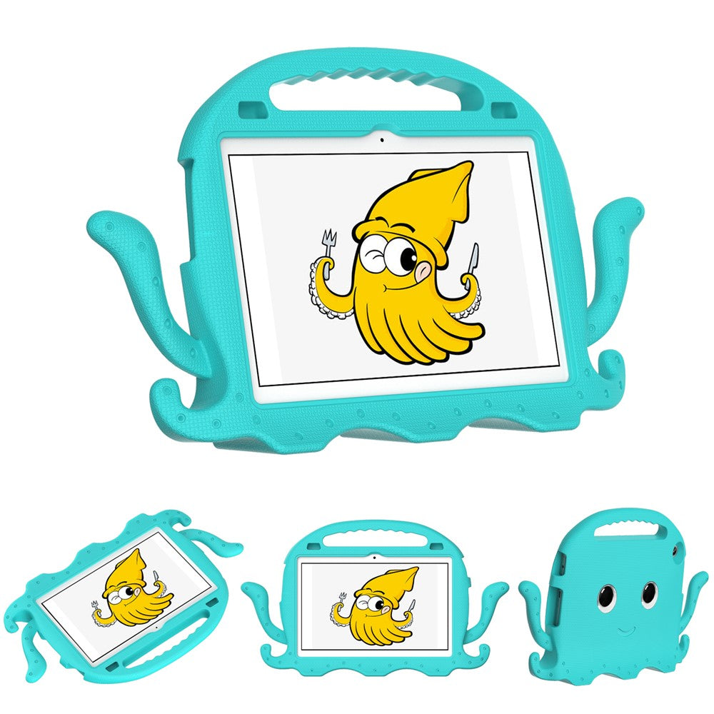 For Lenovo Tab M10 (Gen 3) Tablet EVA Case Cartoon Octopus Hand Grip Tablet Cover with Shoulder Strap - Baby Blue