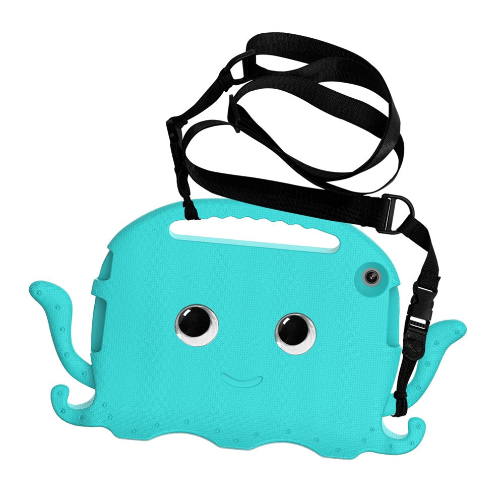 For Lenovo Tab M10 (Gen 3) Tablet EVA Case Cartoon Octopus Hand Grip Tablet Cover with Shoulder Strap - Baby Blue