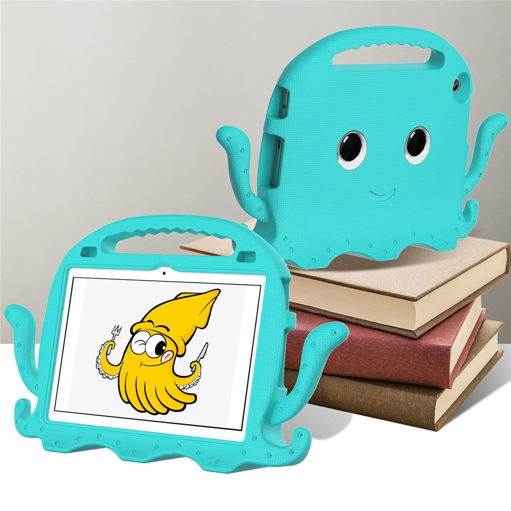 For Lenovo Tab M10 (Gen 3) Tablet EVA Case Cartoon Octopus Hand Grip Tablet Cover with Shoulder Strap - Baby Blue