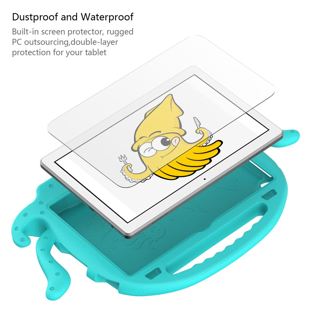 For Lenovo Tab M10 (Gen 3) Tablet EVA Case Cartoon Octopus Hand Grip Tablet Cover with Shoulder Strap - Baby Blue