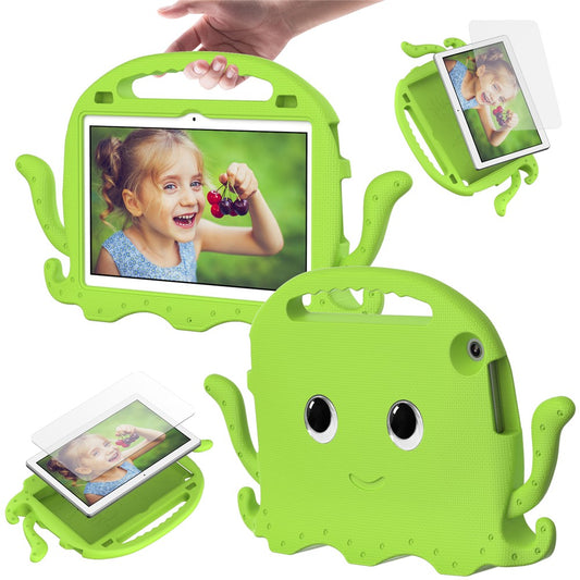 For Lenovo Tab M10 (Gen 3) Tablet EVA Case Cartoon Octopus Hand Grip Tablet Cover with Shoulder Strap - Green