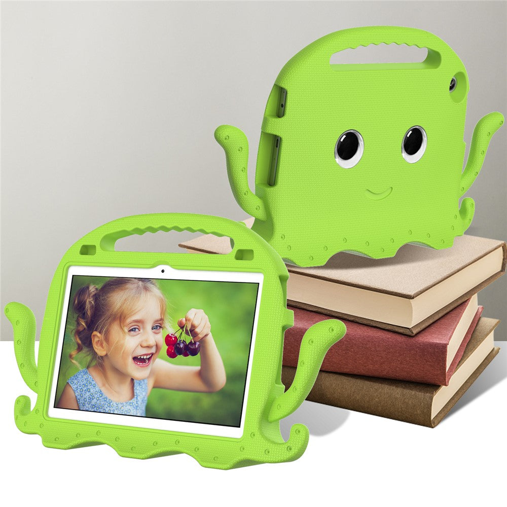 For Lenovo Tab M10 (Gen 3) Tablet EVA Case Cartoon Octopus Hand Grip Tablet Cover with Shoulder Strap - Green