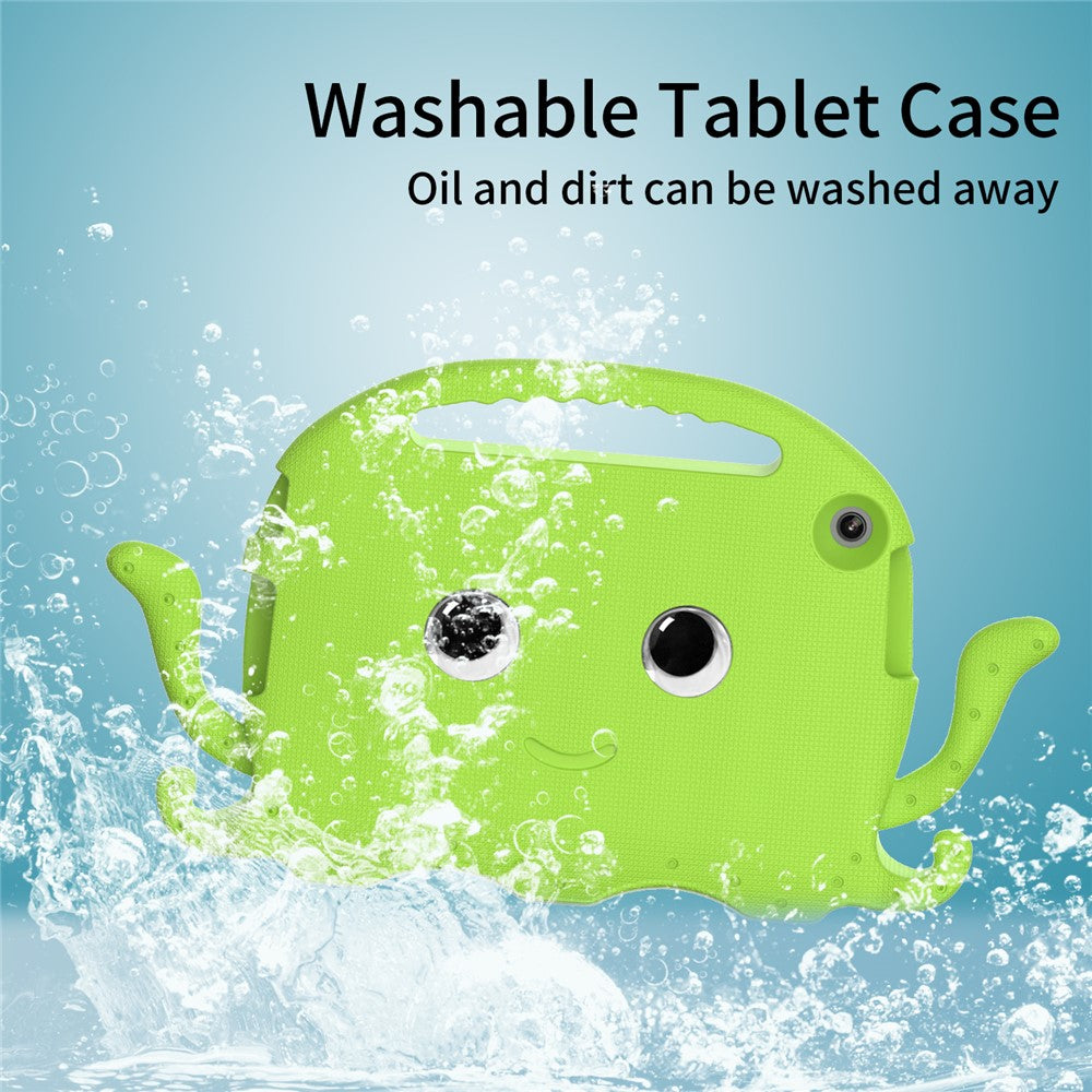 For Lenovo Tab M10 (Gen 3) Tablet EVA Case Cartoon Octopus Hand Grip Tablet Cover with Shoulder Strap - Green