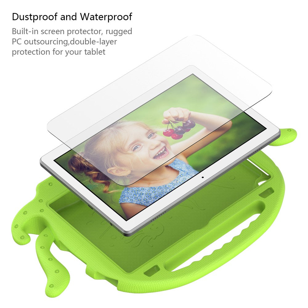 For Lenovo Tab M10 (Gen 3) Tablet EVA Case Cartoon Octopus Hand Grip Tablet Cover with Shoulder Strap - Green
