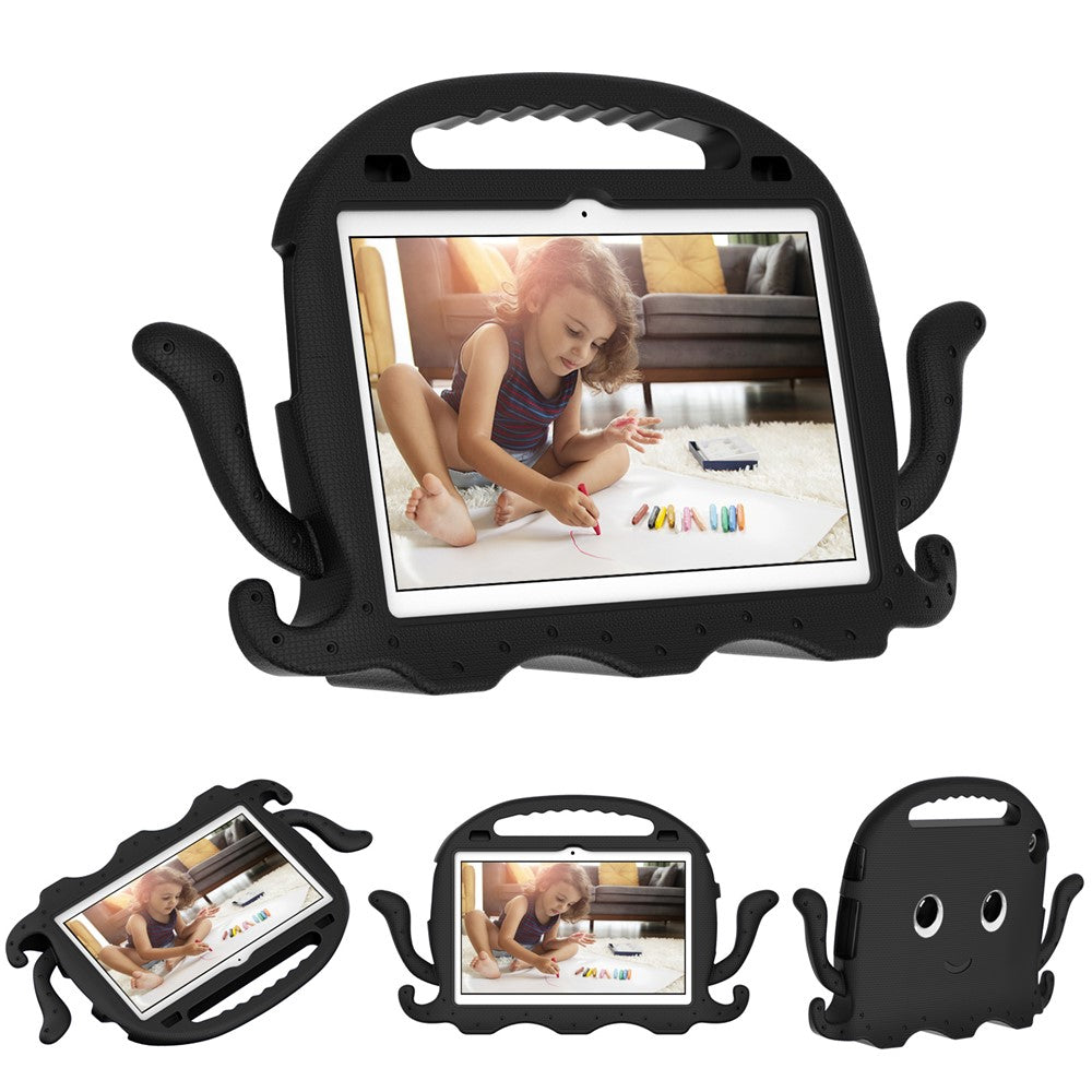 For Lenovo Tab M10 (Gen 3) Tablet EVA Case Cartoon Octopus Hand Grip Tablet Cover with Shoulder Strap - Black
