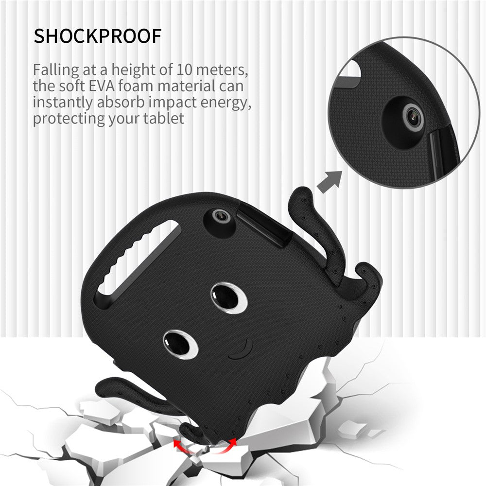 For Lenovo Tab M10 (Gen 3) Tablet EVA Case Cartoon Octopus Hand Grip Tablet Cover with Shoulder Strap - Black