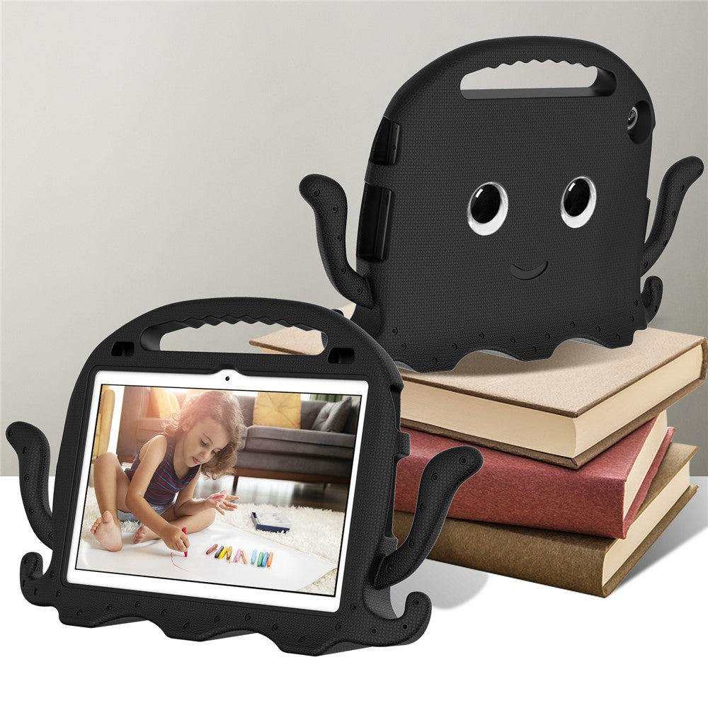 For Lenovo Tab M10 (Gen 3) Tablet EVA Case Cartoon Octopus Hand Grip Tablet Cover with Shoulder Strap - Black