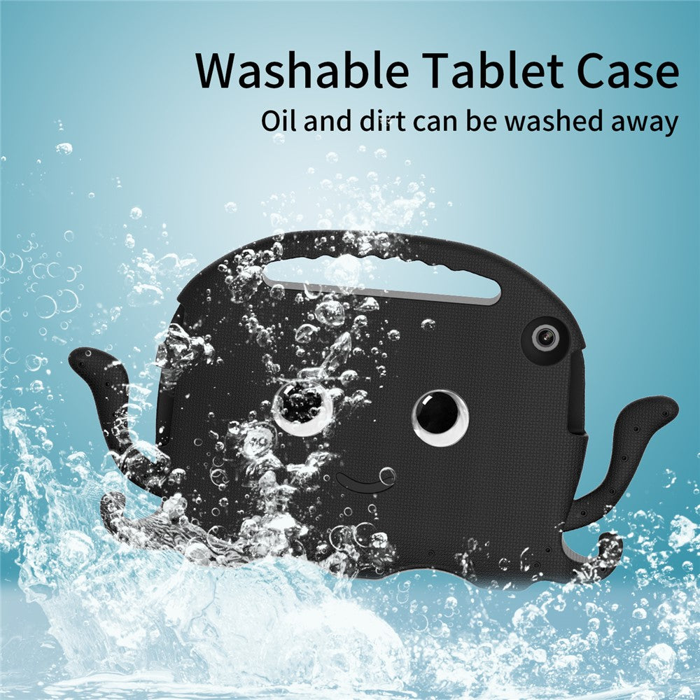 For Lenovo Tab M10 (Gen 3) Tablet EVA Case Cartoon Octopus Hand Grip Tablet Cover with Shoulder Strap - Black