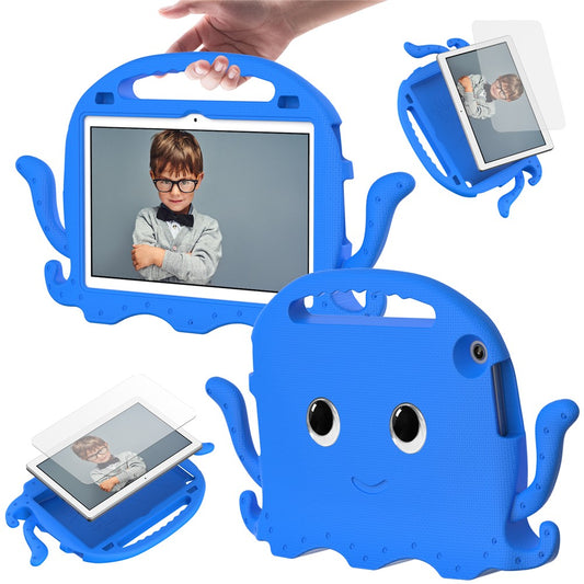 For Lenovo Tab M10 (Gen 3) Tablet EVA Case Cartoon Octopus Hand Grip Tablet Cover with Shoulder Strap - Blue