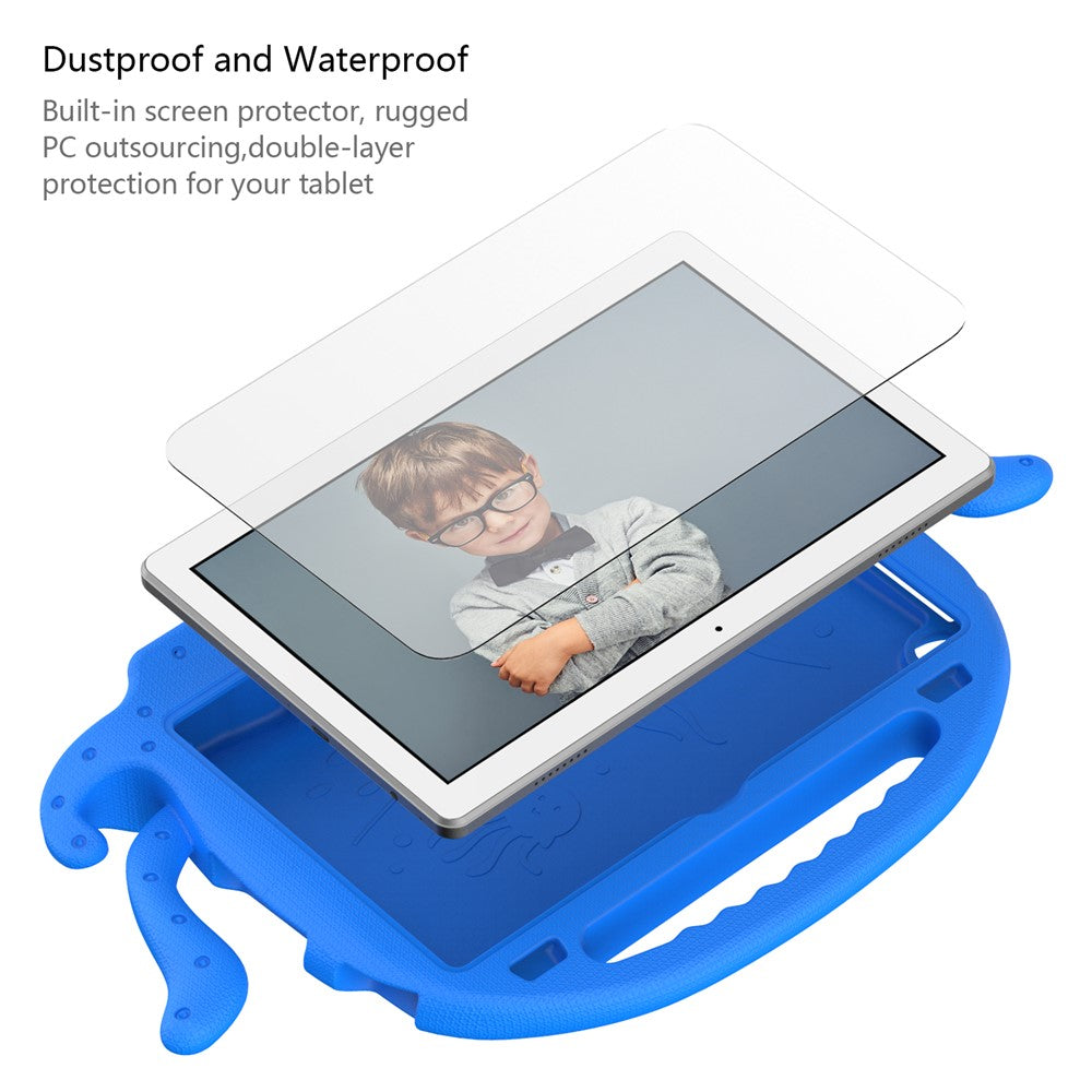 For Lenovo Tab M10 (Gen 3) Tablet EVA Case Cartoon Octopus Hand Grip Tablet Cover with Shoulder Strap - Blue